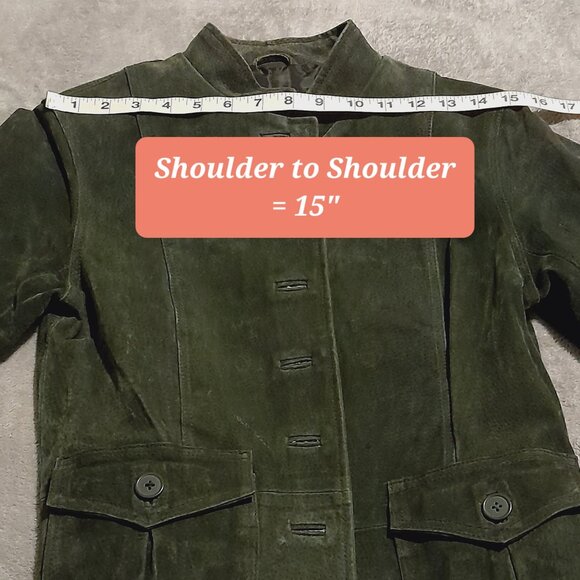 Suede Green Jacket By H&G Juniors Size Small/Petite - Picture 12 of 16